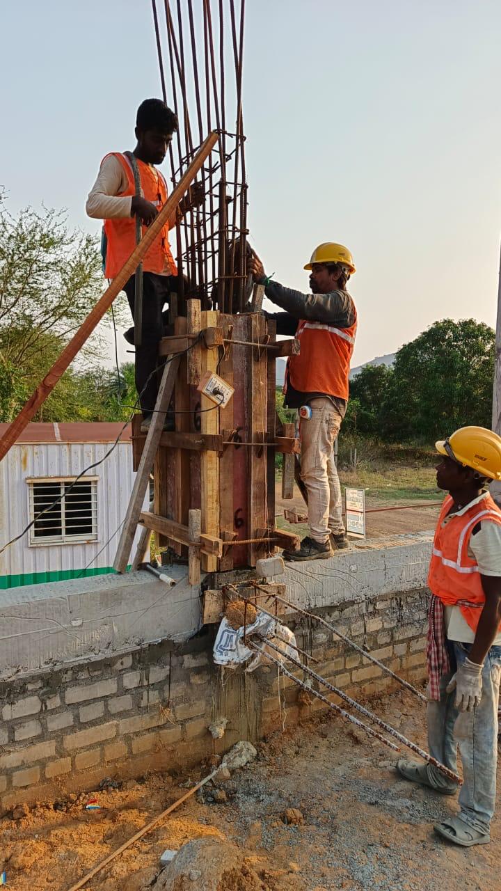 Construction team at work